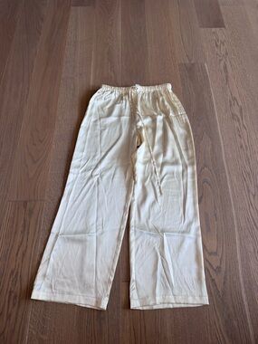 Reformation butter cream silk pants